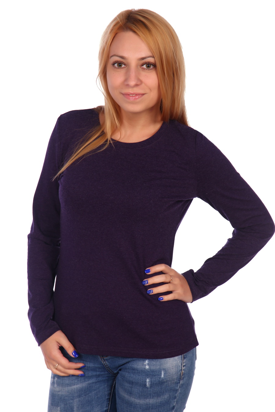 Фото товара 18299, блузка баклажанового цвета