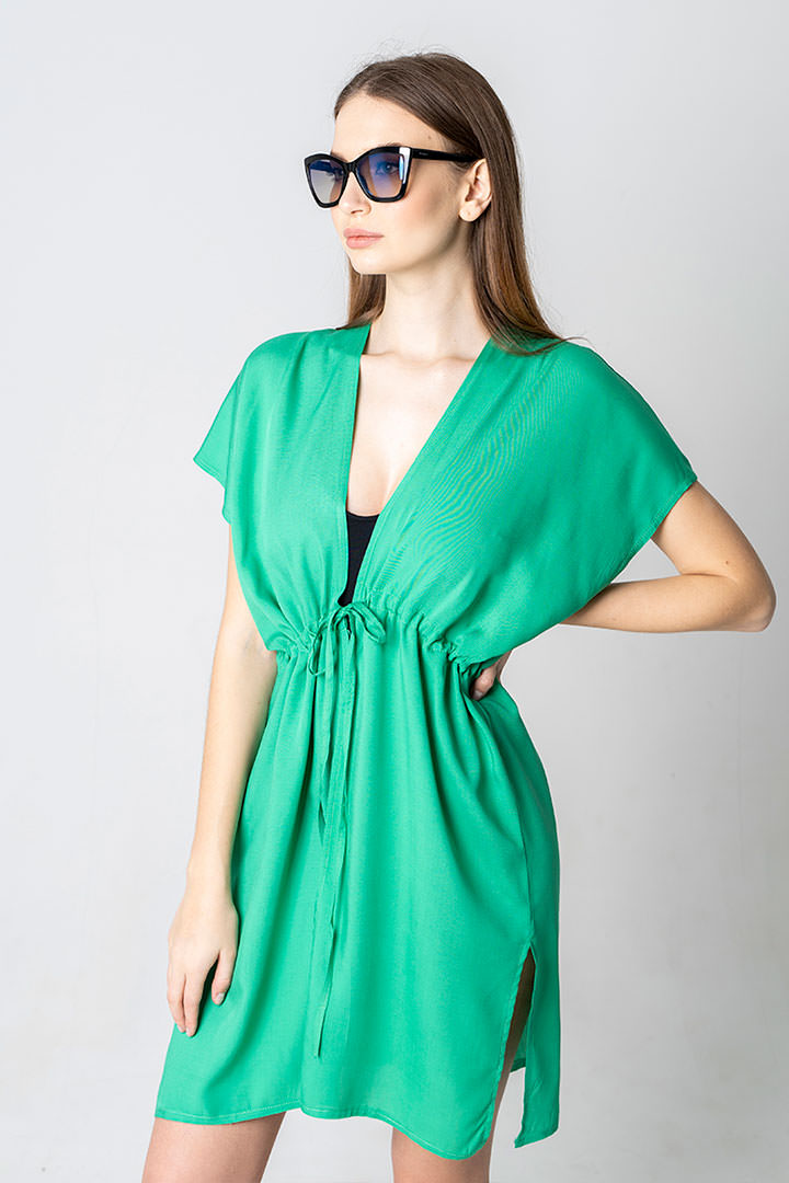 Фото товара 19106, пляжная туника зеленая